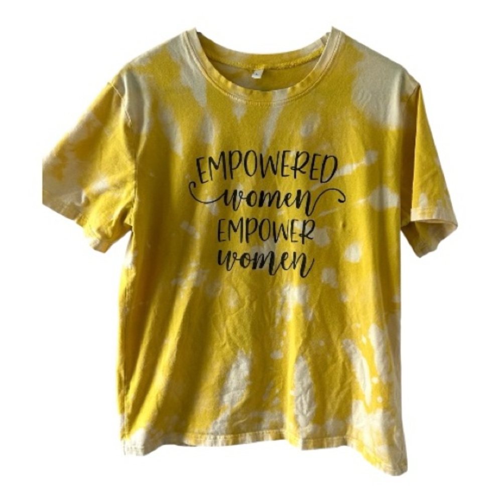 ✨ Bleach Dyed “Empowered Women Empower Women” Graphic Tee – Women’s Size Large